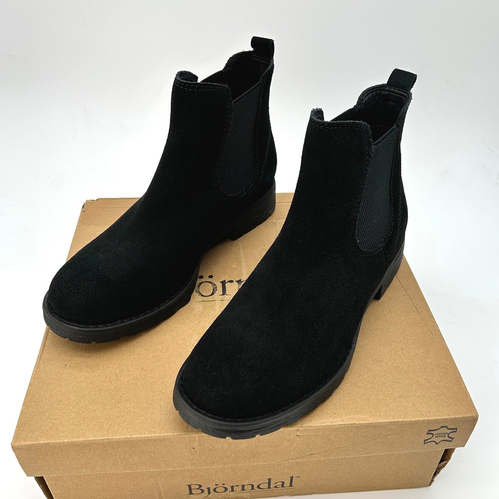Womens Chelsea Boots Bjorndal Brenna Size 8.5 Black Suede Cushioned NEW 303803 - Picture 6 of 7